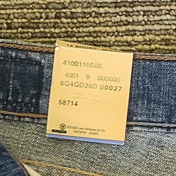NWT Levi's 515 Boot Cut Mid Rise Blue Jeans Misses 14 Short Beaded Cotton Blend - Picture 11 of 16